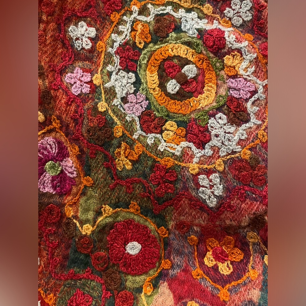 Pinto Ranch Anu Multi-Colored Ruana Wool Wrap - Picture 5 of 6
